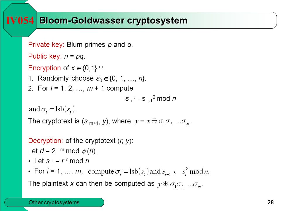 Chapter 8 Other Cryptosystems Ppt Download