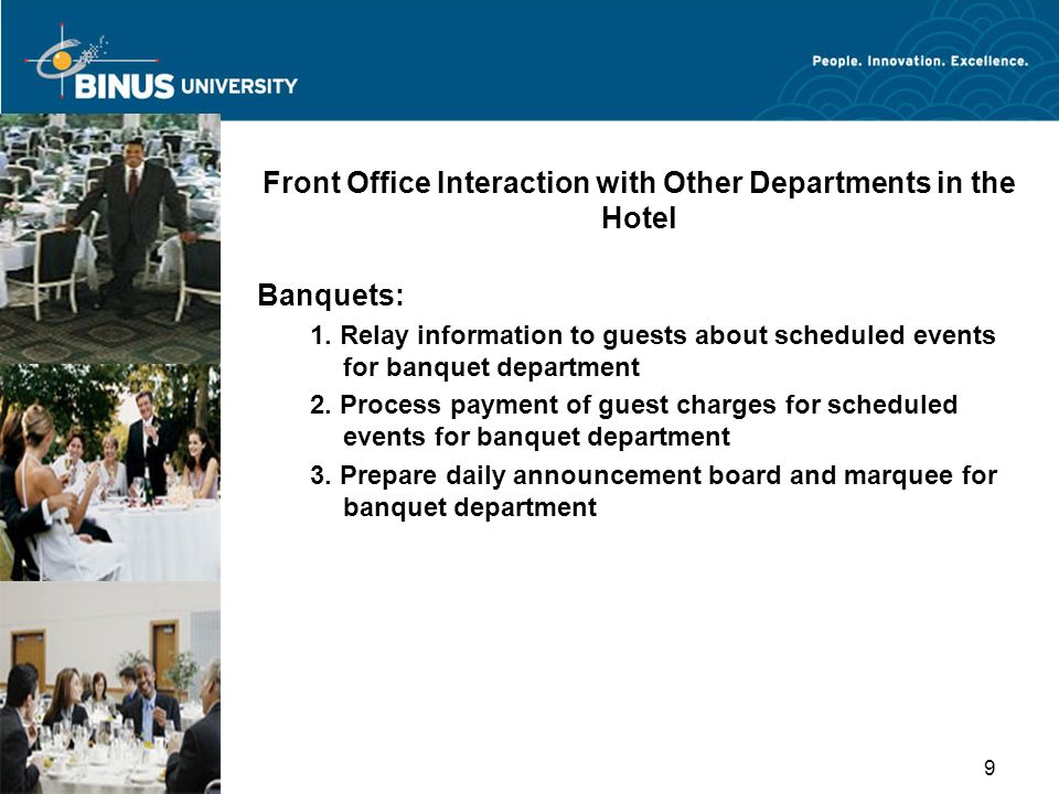 front office interaction with other departments in the hotel