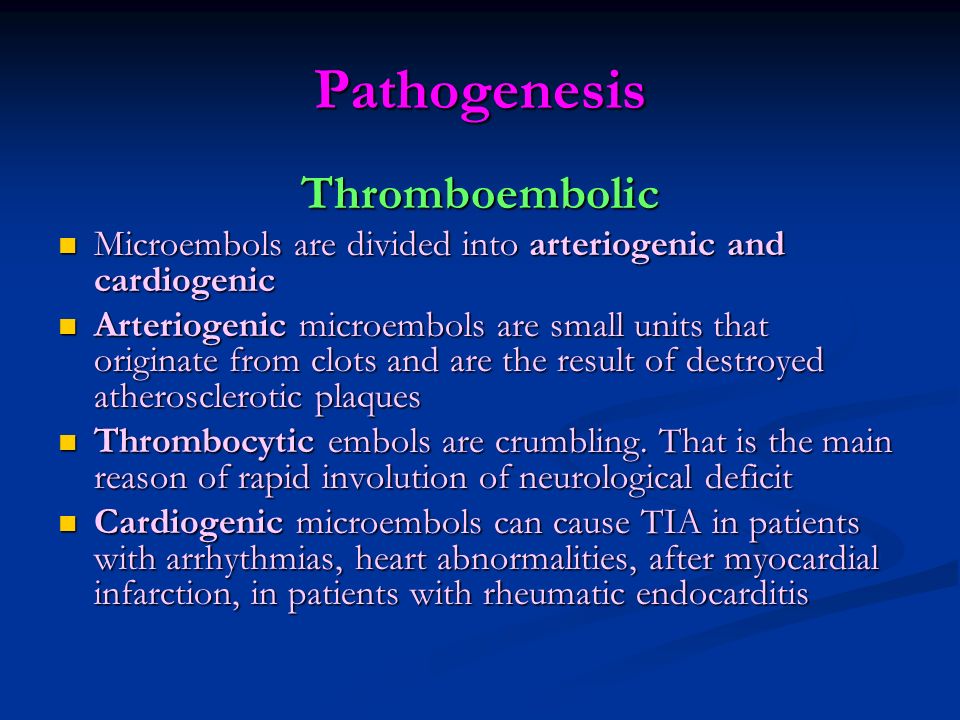 Pathogenesis Thromboembolic