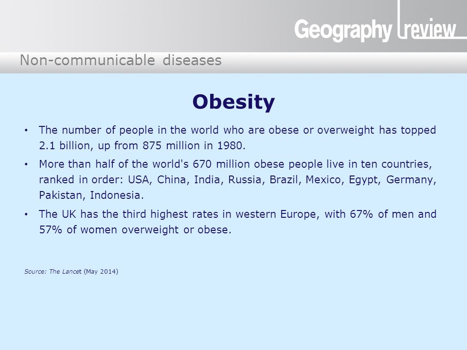 Obesity The number of people in the world who are obese or overweight has topped 2.1 billion, up from 875 million in