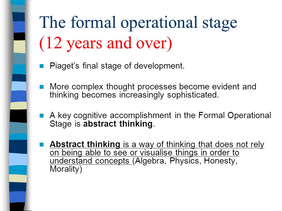 formal operational stage of cognitive development examples