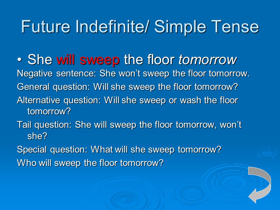 Future Indefinite/ Simple Tense