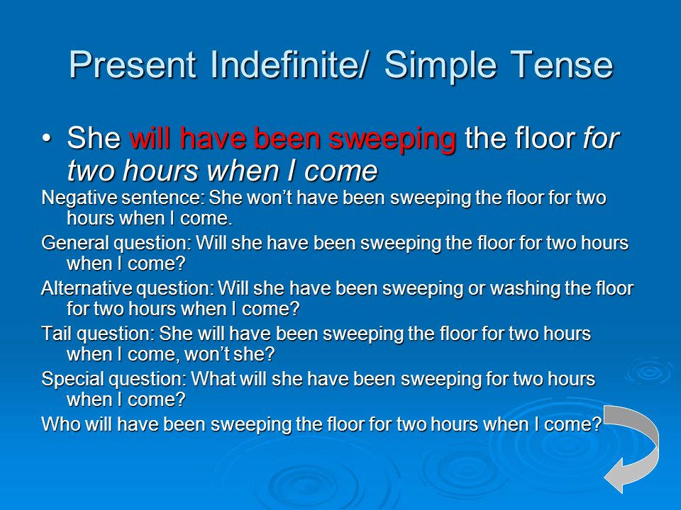 Present Indefinite/ Simple Tense