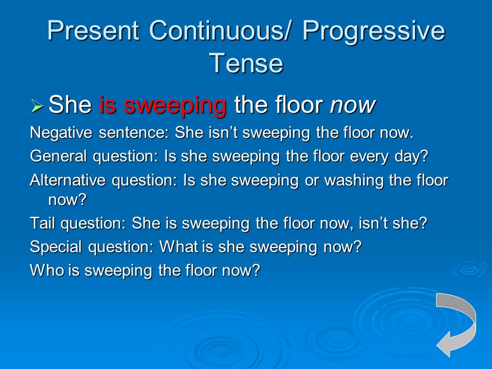 Present Continuous/ Progressive Tense