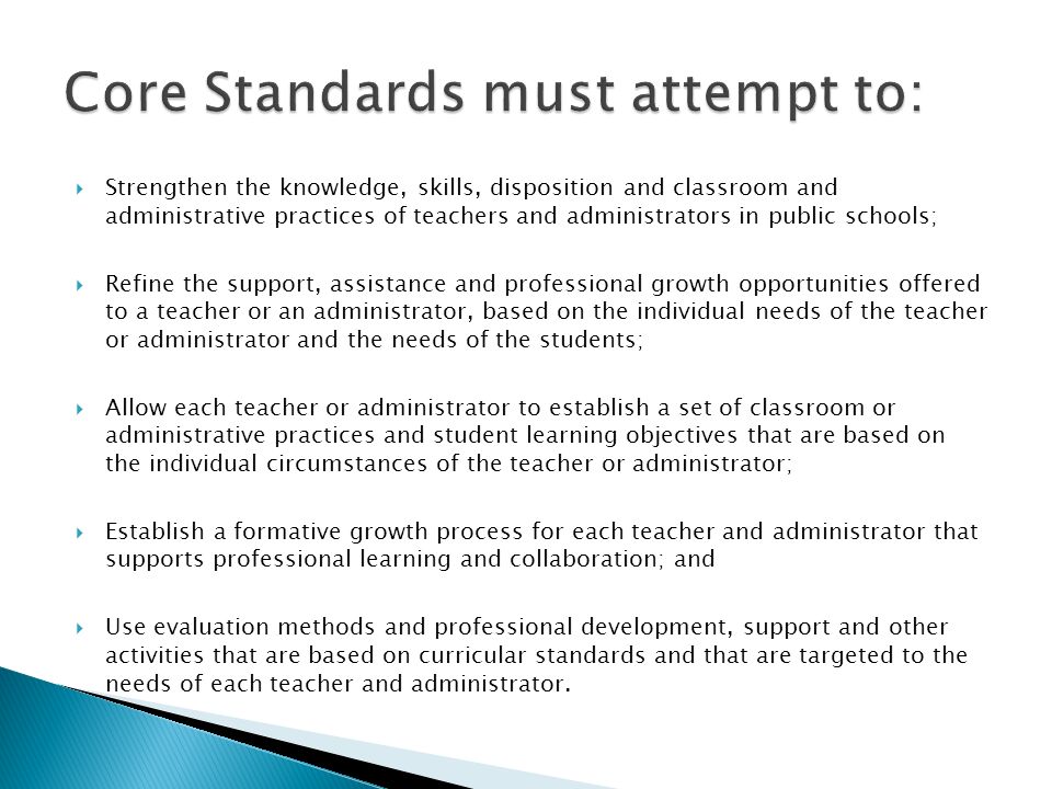 Core Standards must attempt to: