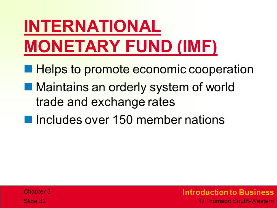 INTERNATIONAL MONETARY FUND (IMF)