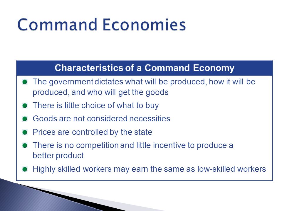 Characteristics of a Command Economy