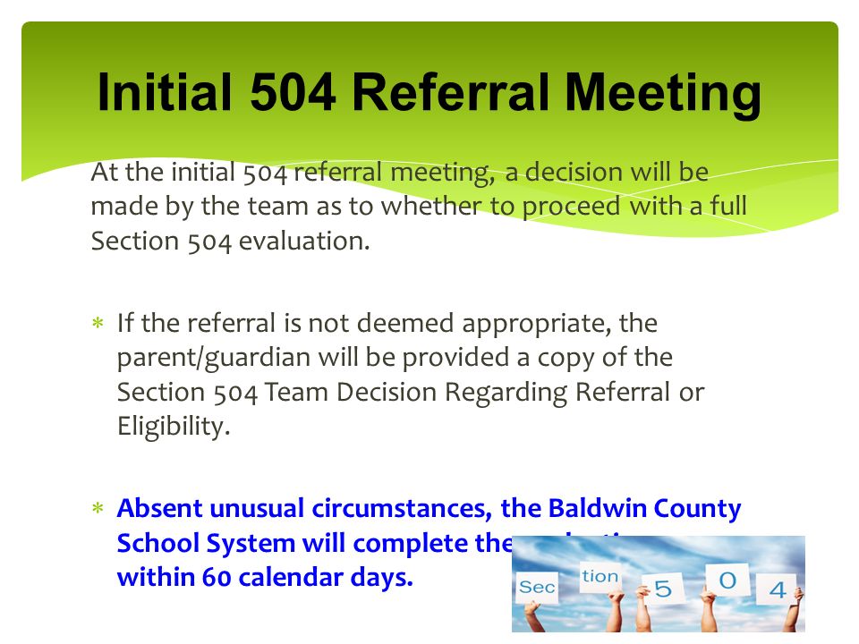 Initial 504 Referral Meeting