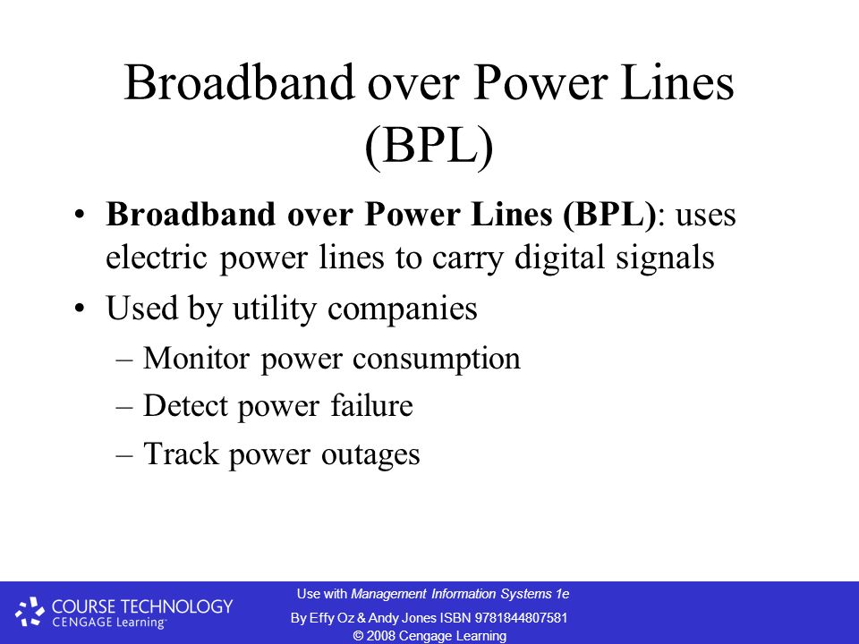 Broadband over Power Lines (BPL)