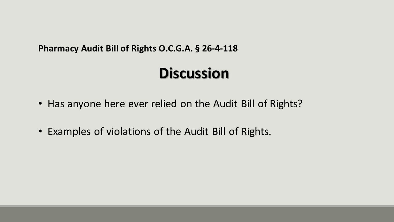 Discussion Has anyone here ever relied on the Audit Bill of Rights