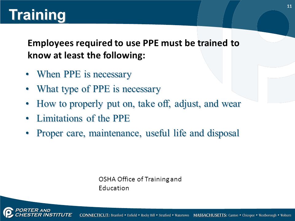 demonstrate correct use of ppe