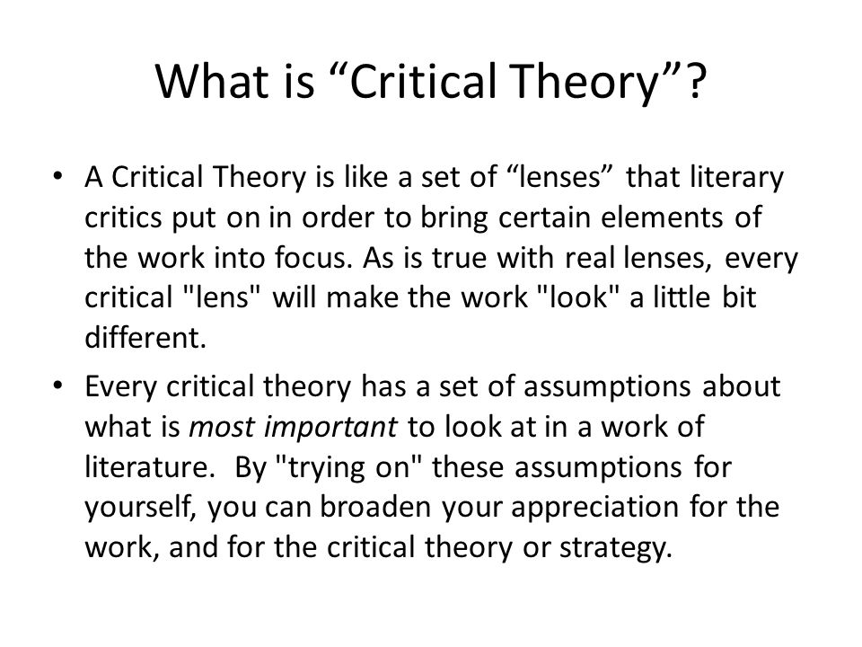 What is Critical Theory