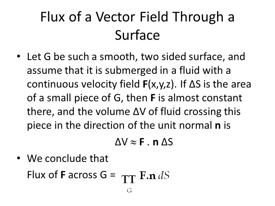 Flux of a Vector Field Through a Surface