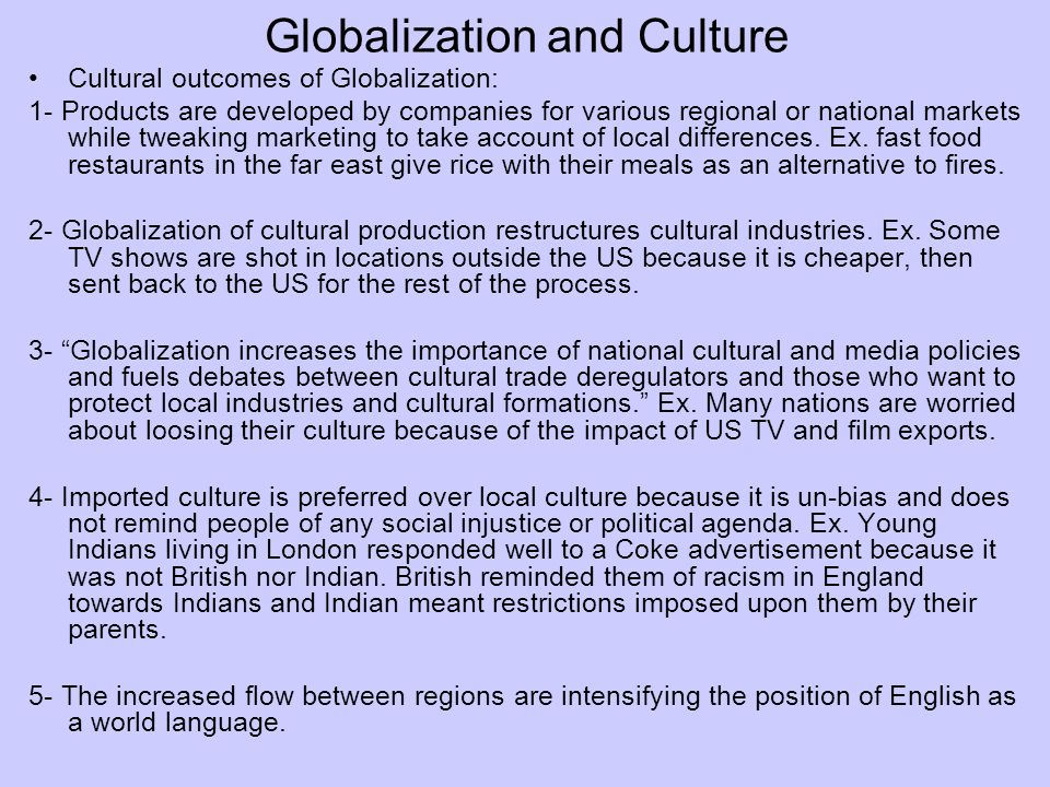 impact of globalization on local cultures