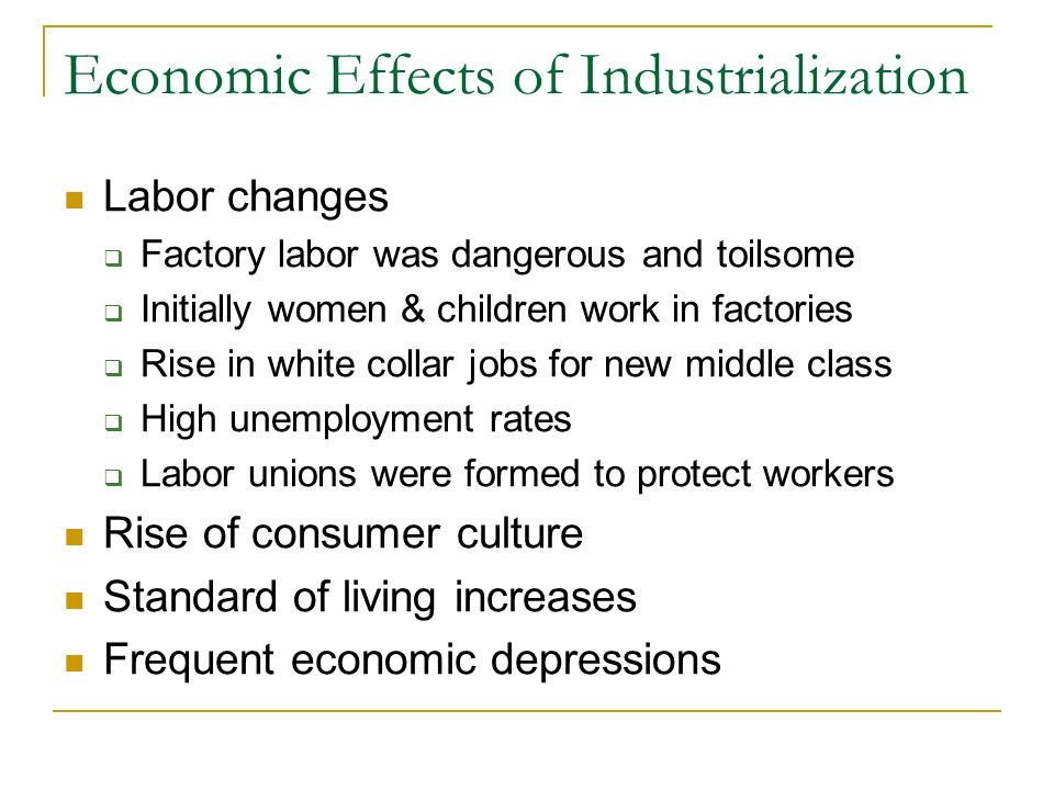 economic effects of industrialization
