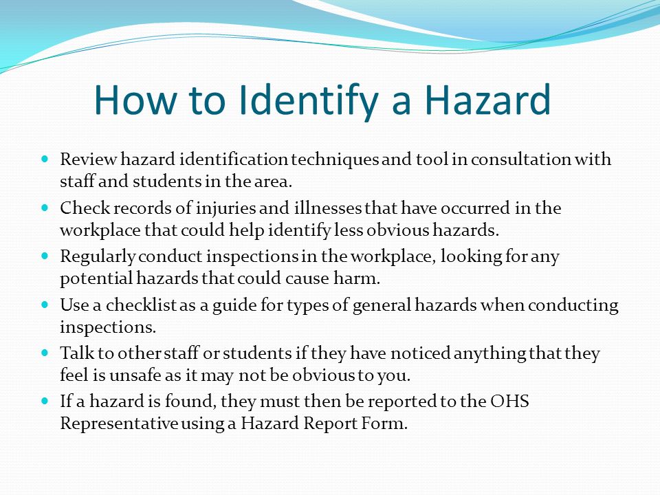 How to Identify a Hazard