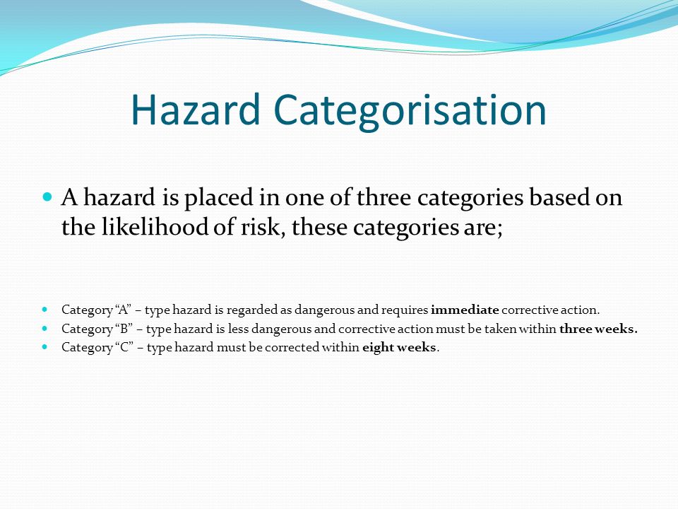 Hazard Categorisation