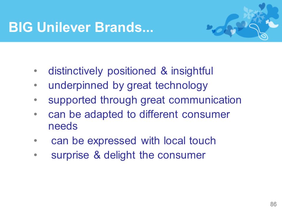 BIG Unilever Brands... distinctively positioned & insightful