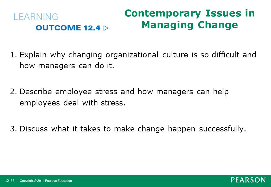 Contemporary Issues in Managing Change