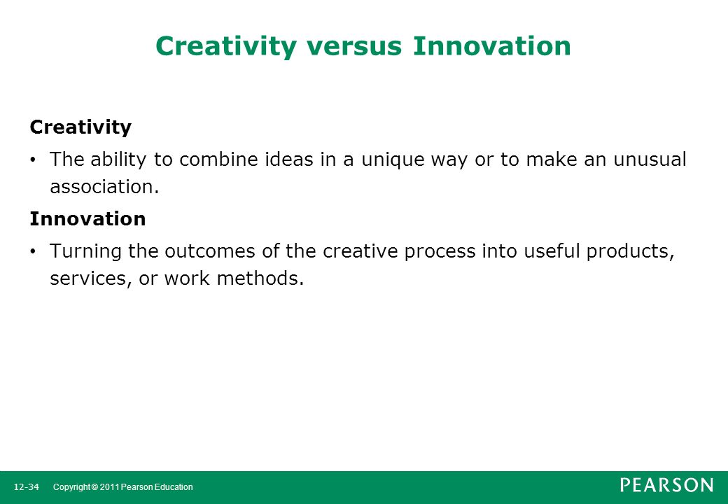 Creativity versus Innovation