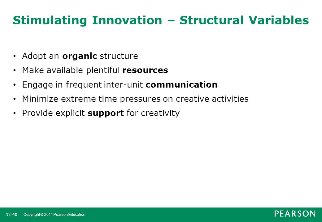 Stimulating Innovation – Structural Variables