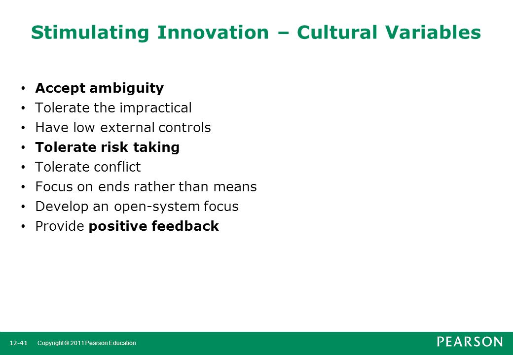 Stimulating Innovation – Cultural Variables