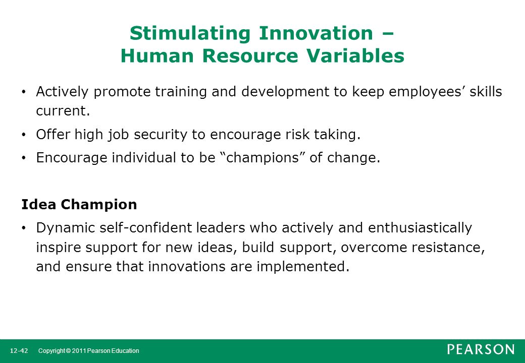 Stimulating Innovation – Human Resource Variables