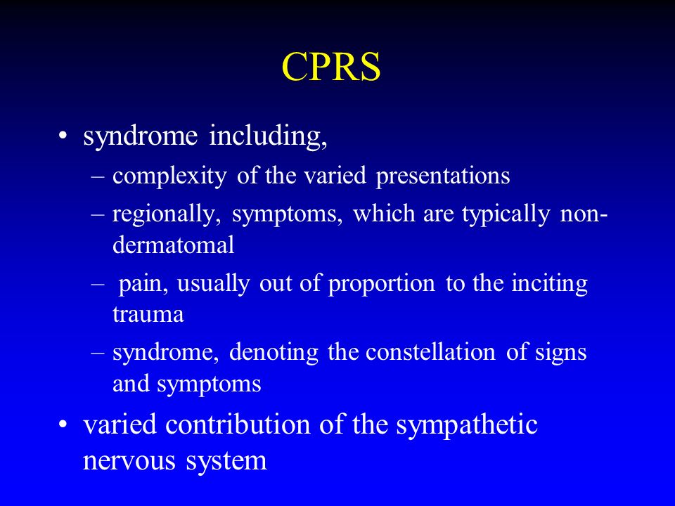 CPRS syndrome including,