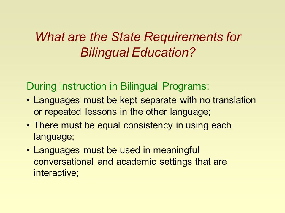 What are the State Requirements for Bilingual Education