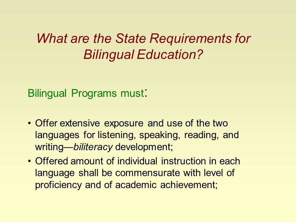 What are the State Requirements for Bilingual Education