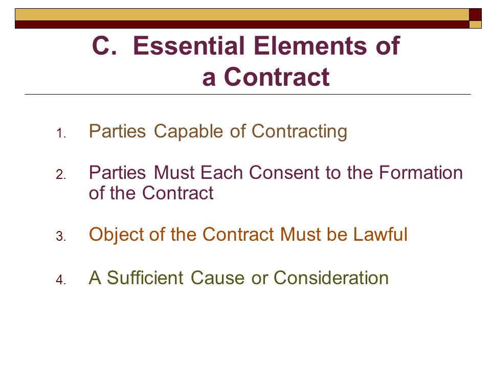 7 essential elements of a contract