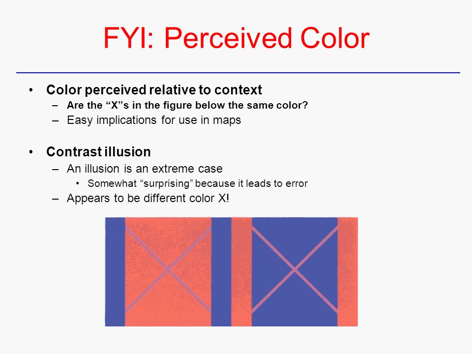 FYI: Perceived Color Color perceived relative to context