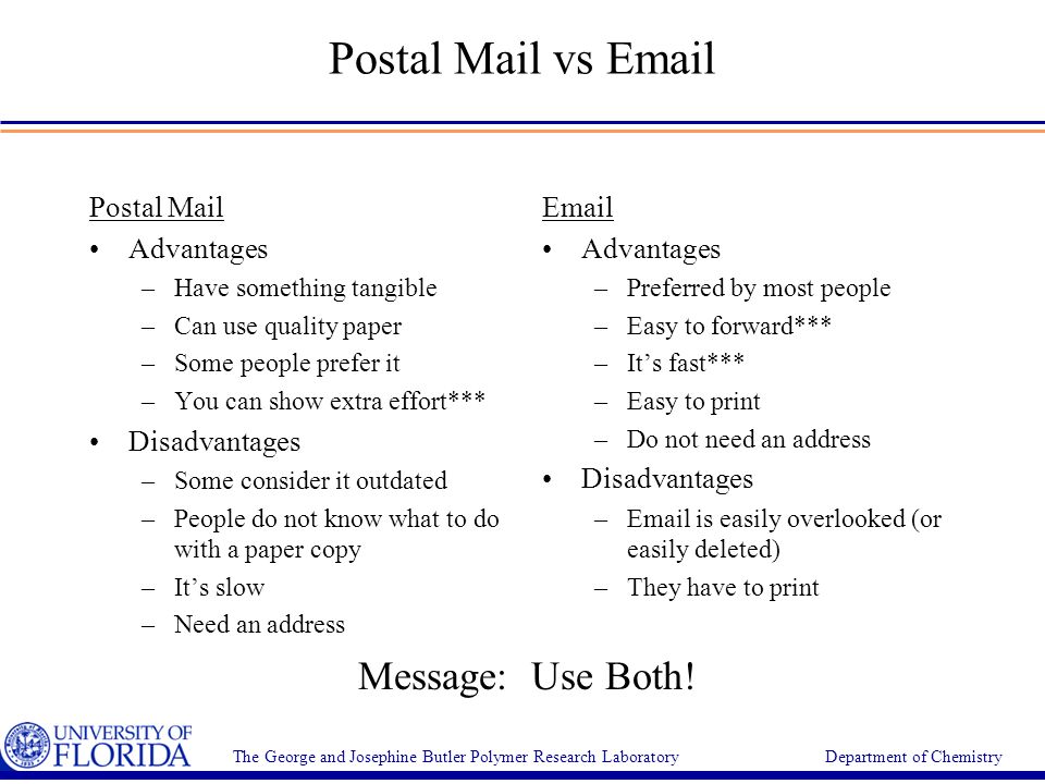 disadvantages of postal services