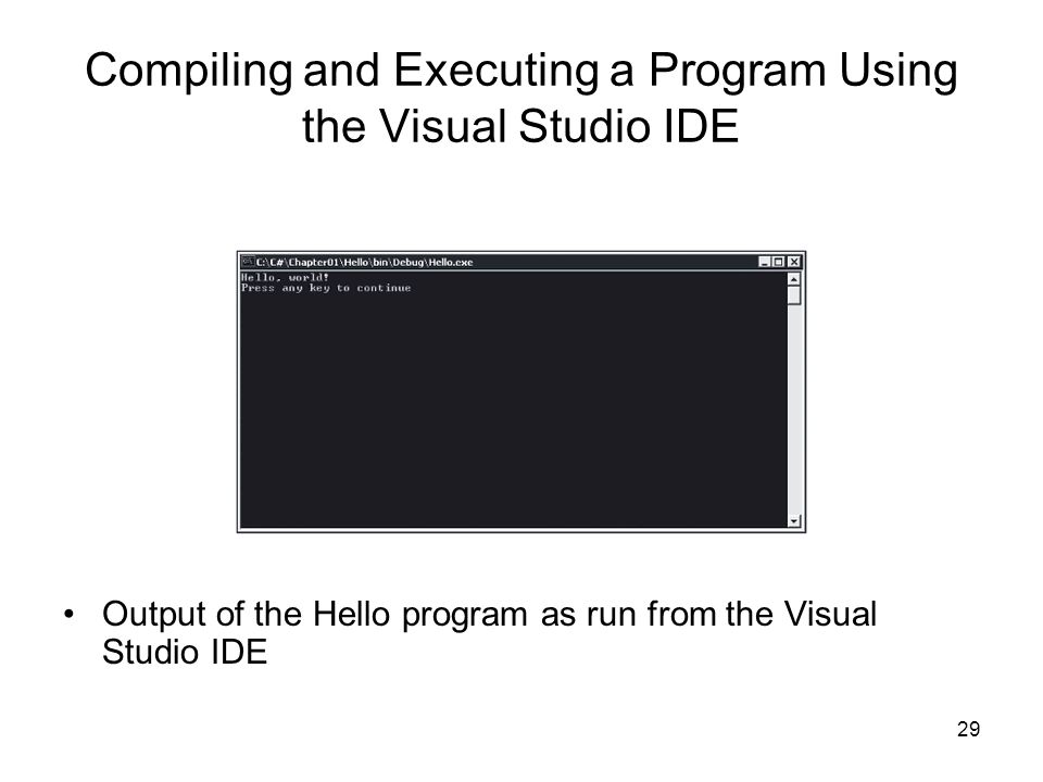 Compiling and Executing a Program Using the Visual Studio IDE