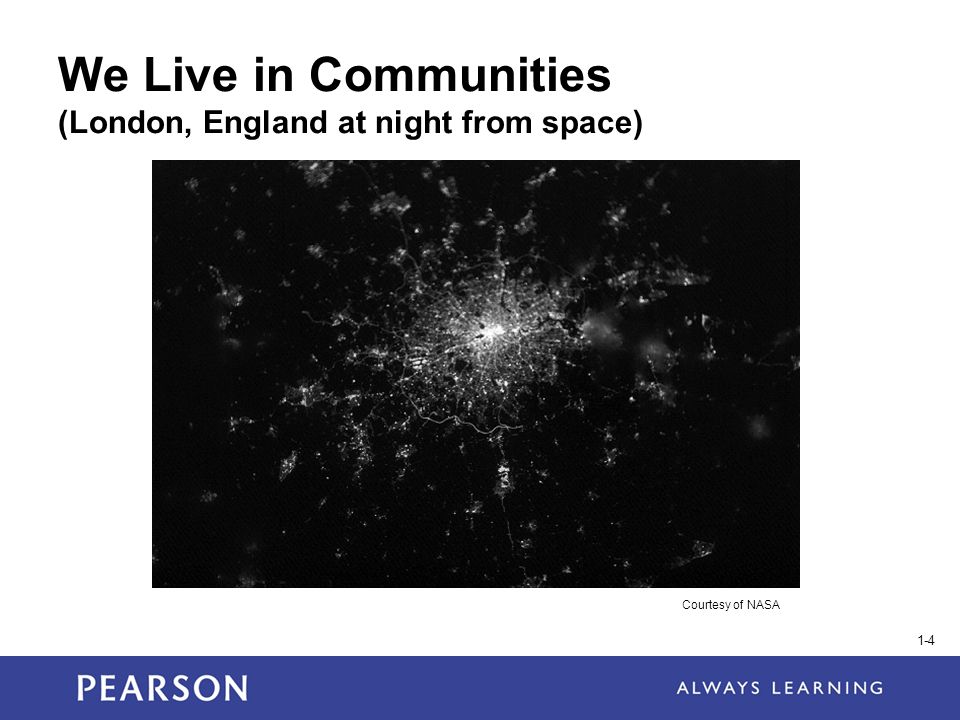 We Live in Communities (London, England at night from space)