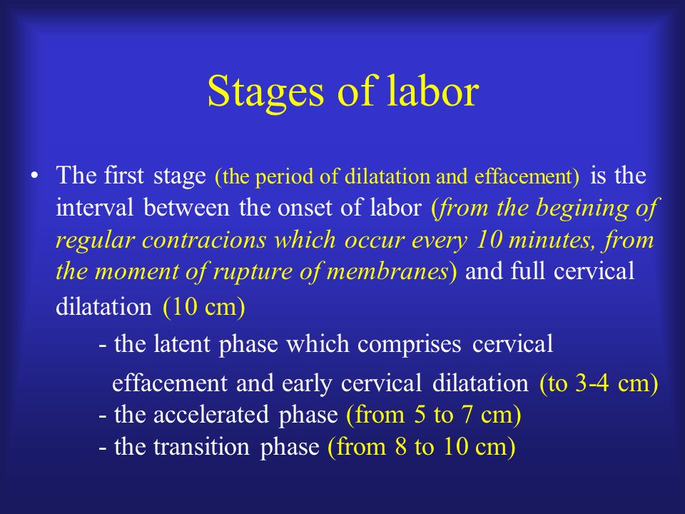 First period. Labor & Clinical Stages of Labor.