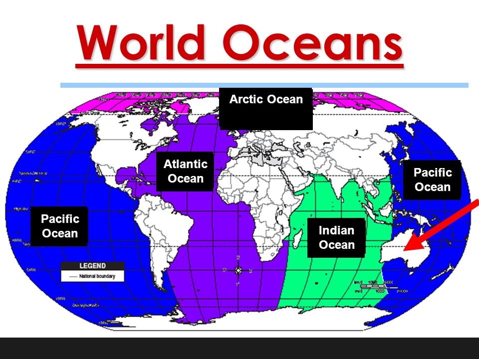 World Oceans Arctic Ocean Atlantic Ocean Pacific Ocean