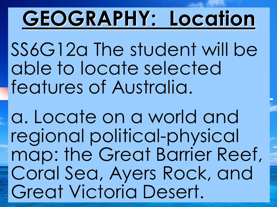 AUSTRALIA GEOGRAPHY: Location