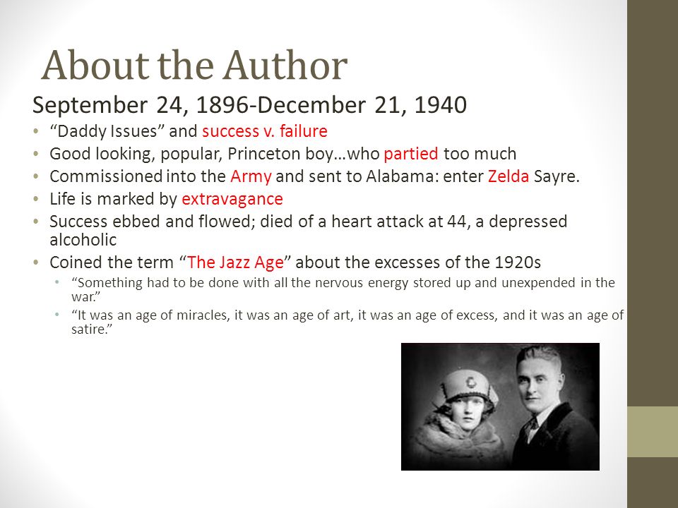 About the Author September 24, 1896-December 21, 1940