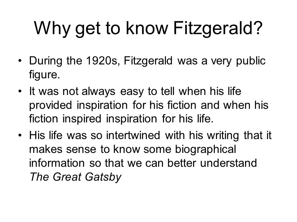 Why get to know Fitzgerald
