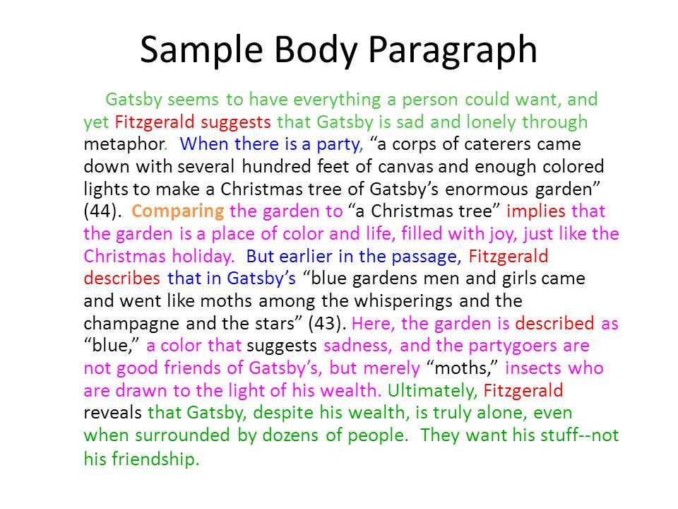 analytical essay body paragraphs