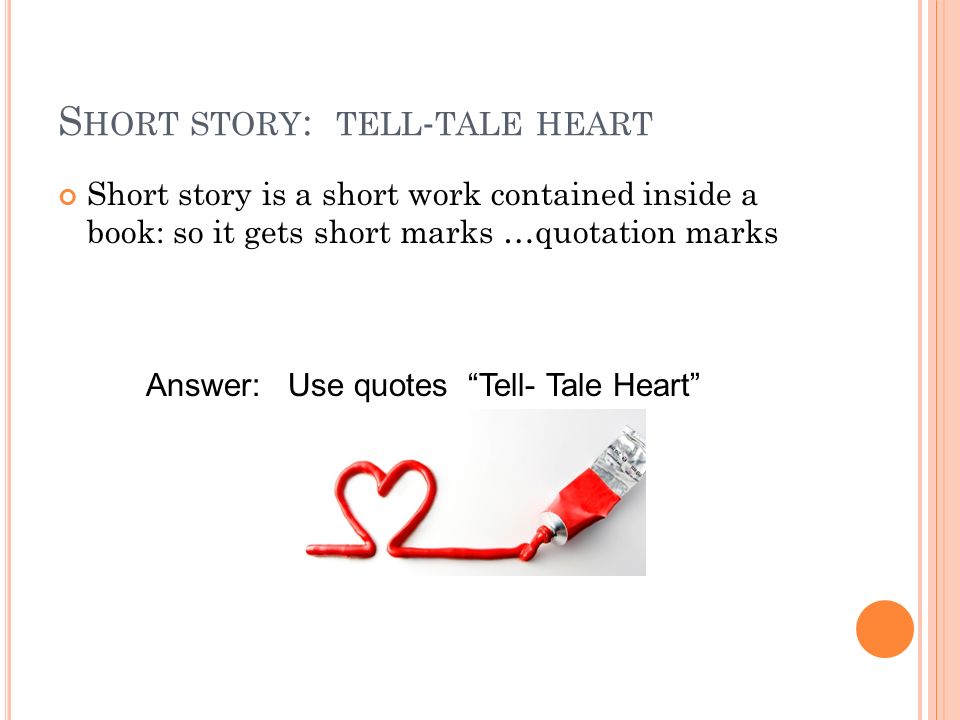 Short story: tell-tale heart
