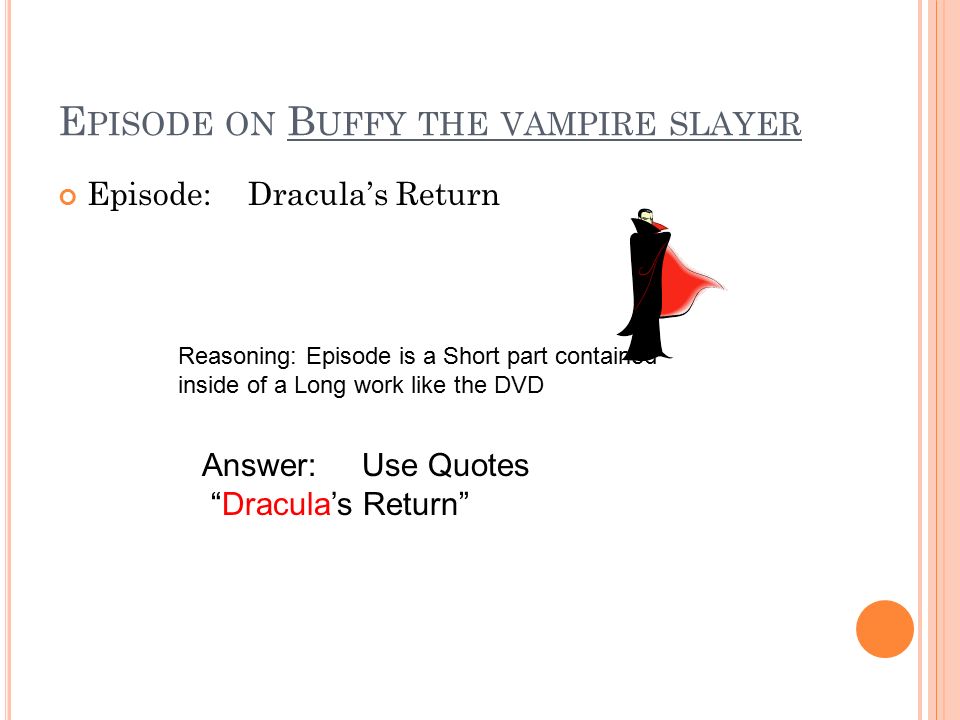 Episode on Buffy the vampire slayer