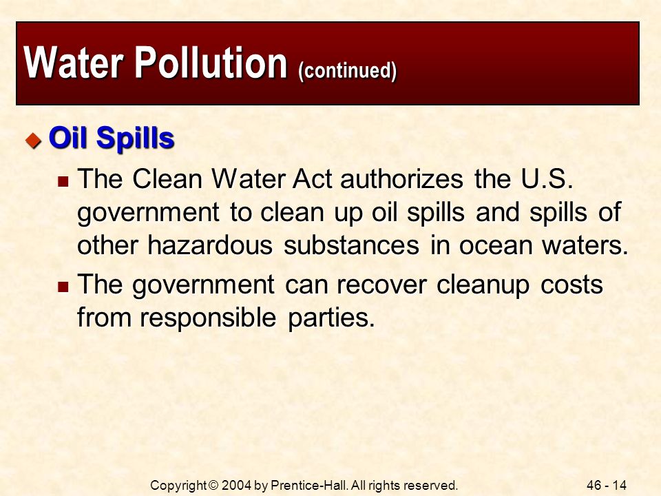 Water Pollution (continued)