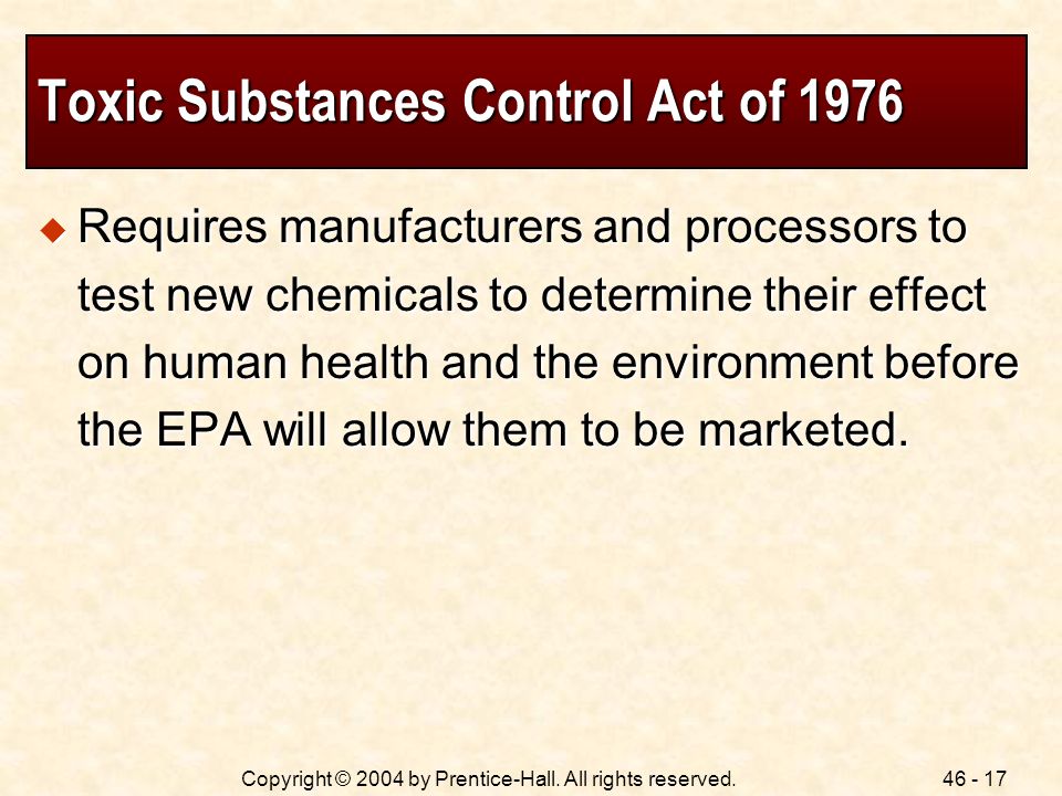 Toxic Substances Control Act of 1976