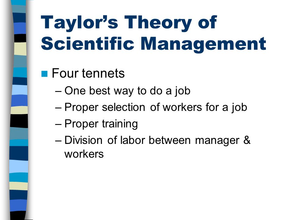 Taylor’s Theory of Scientific Management
