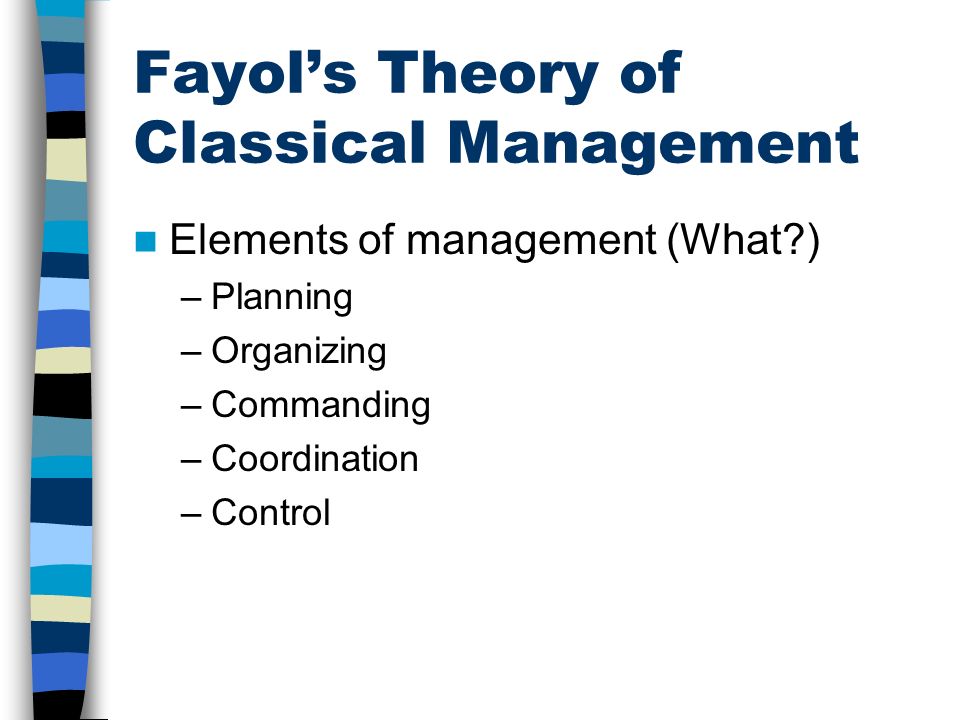 Fayol’s Theory of Classical Management