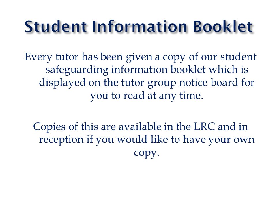 Student Information Booklet