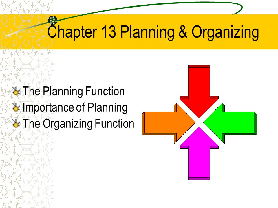 Chapter 13 Planning & Organizing