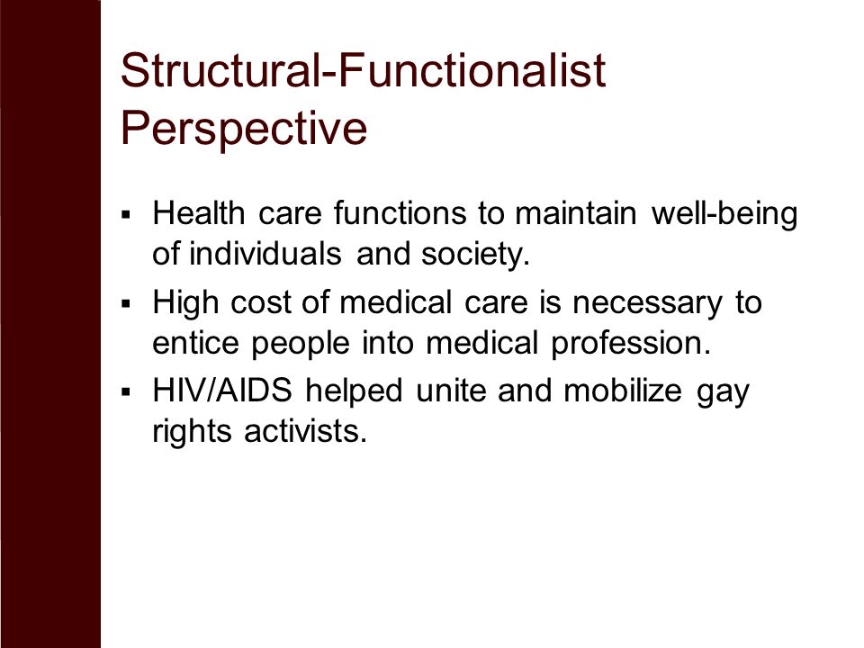 functionalist perspective on health care